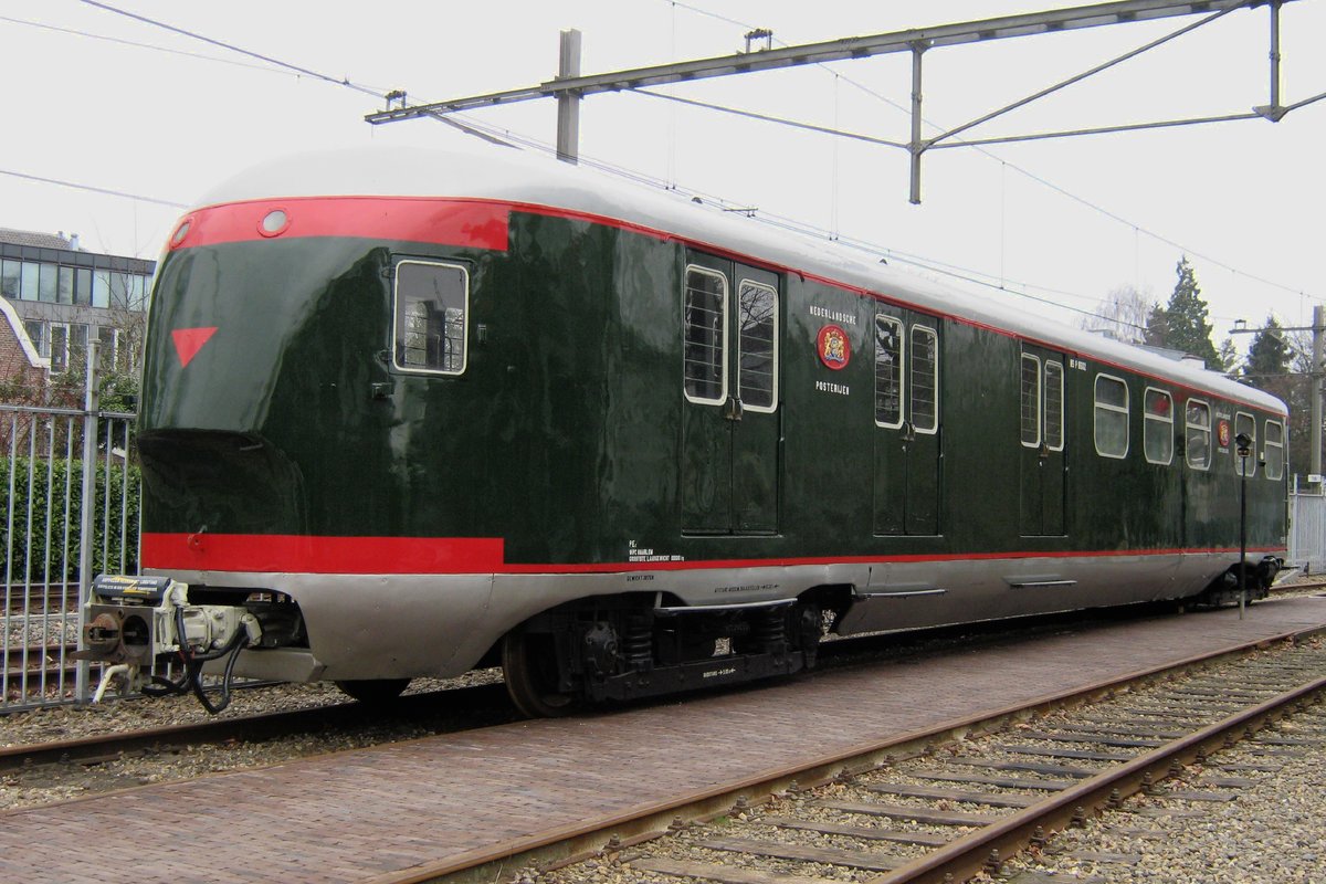 Postal diesel train 8502 stands at the Railway Museum in Utrecht-Maliebaan on 4 March 2012.