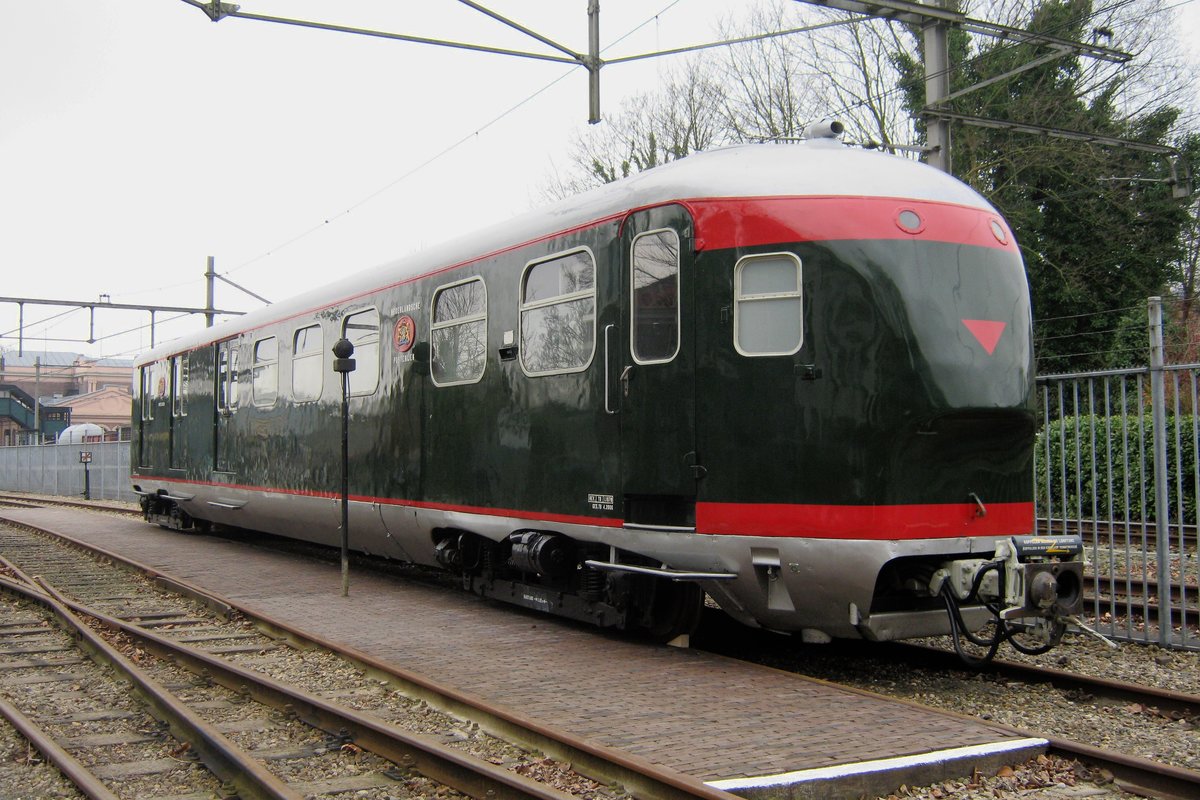 Postal diesel train 8502 stands at the Railway Museum in Utrecht-Maliebaan on 4 March 2012.