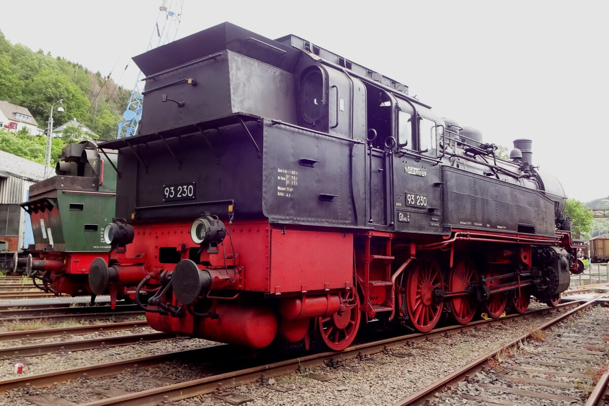 Prussian designed 1D1 loco 93 230 stands in the little railway museum of Dieringhausen on 8 June 2019.