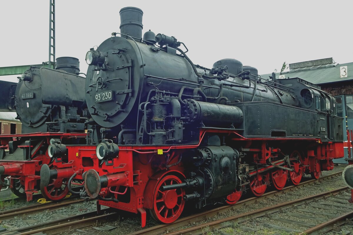 Prussian designed 1D1 loco 93 230 stands in the little railway museum of Dieringhausen on 8 June 2019.