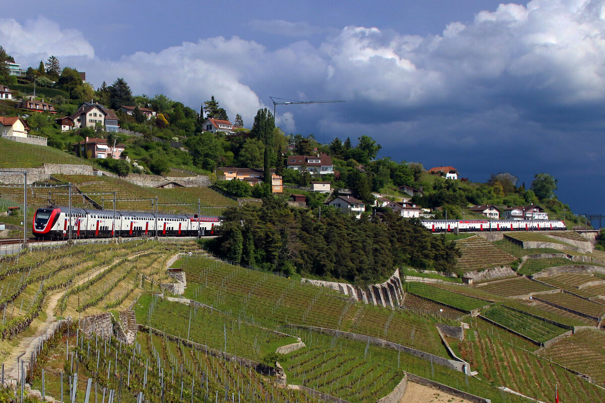 RABe 502 between Grandvaux and Bossieres. 08/05/2022