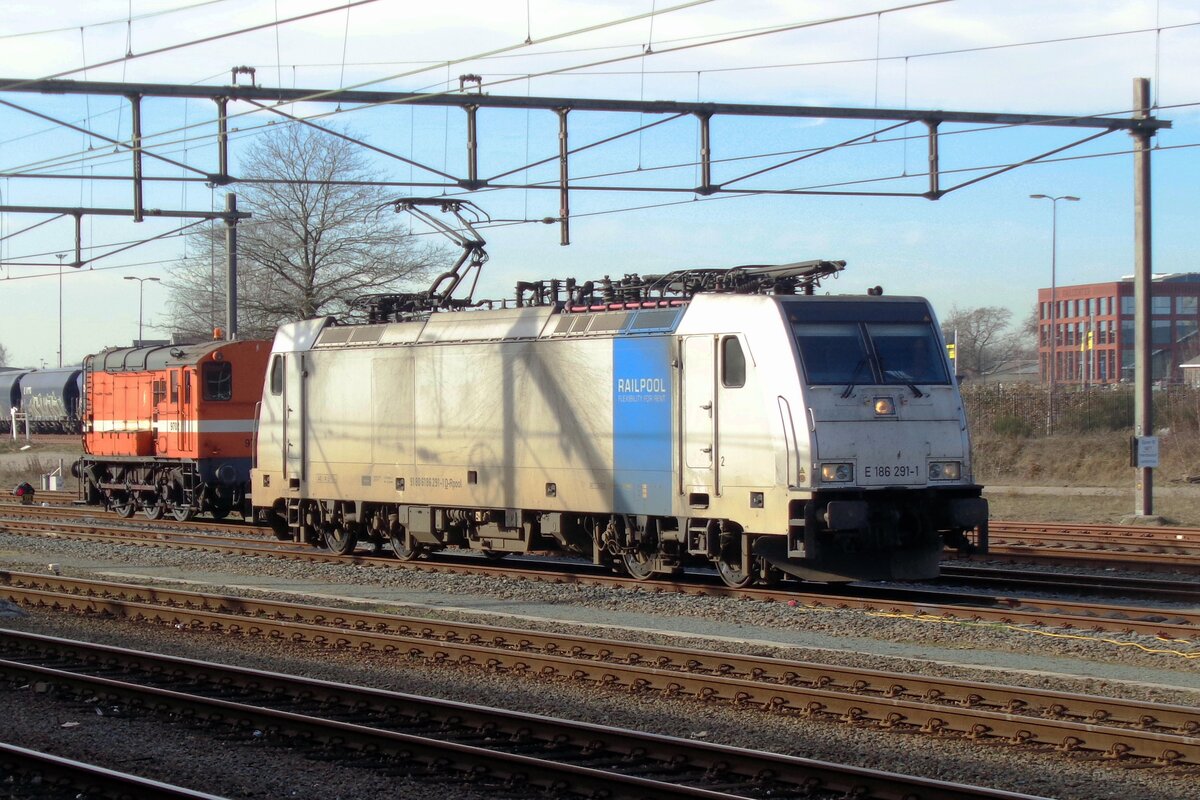 RailPool 186 291 parks herself at Amersfoort on 24 February 2018.