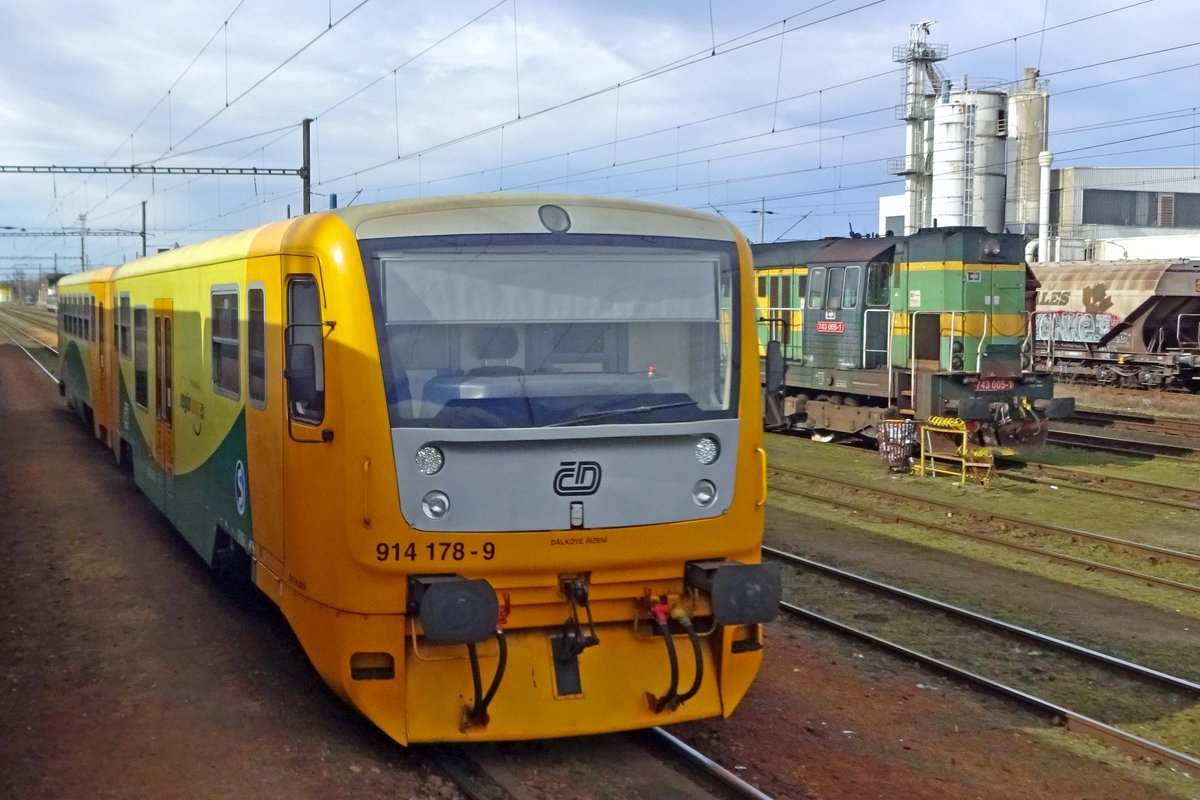 RegioNova 814/914 178 stands in Protivin on 22 February 2020.