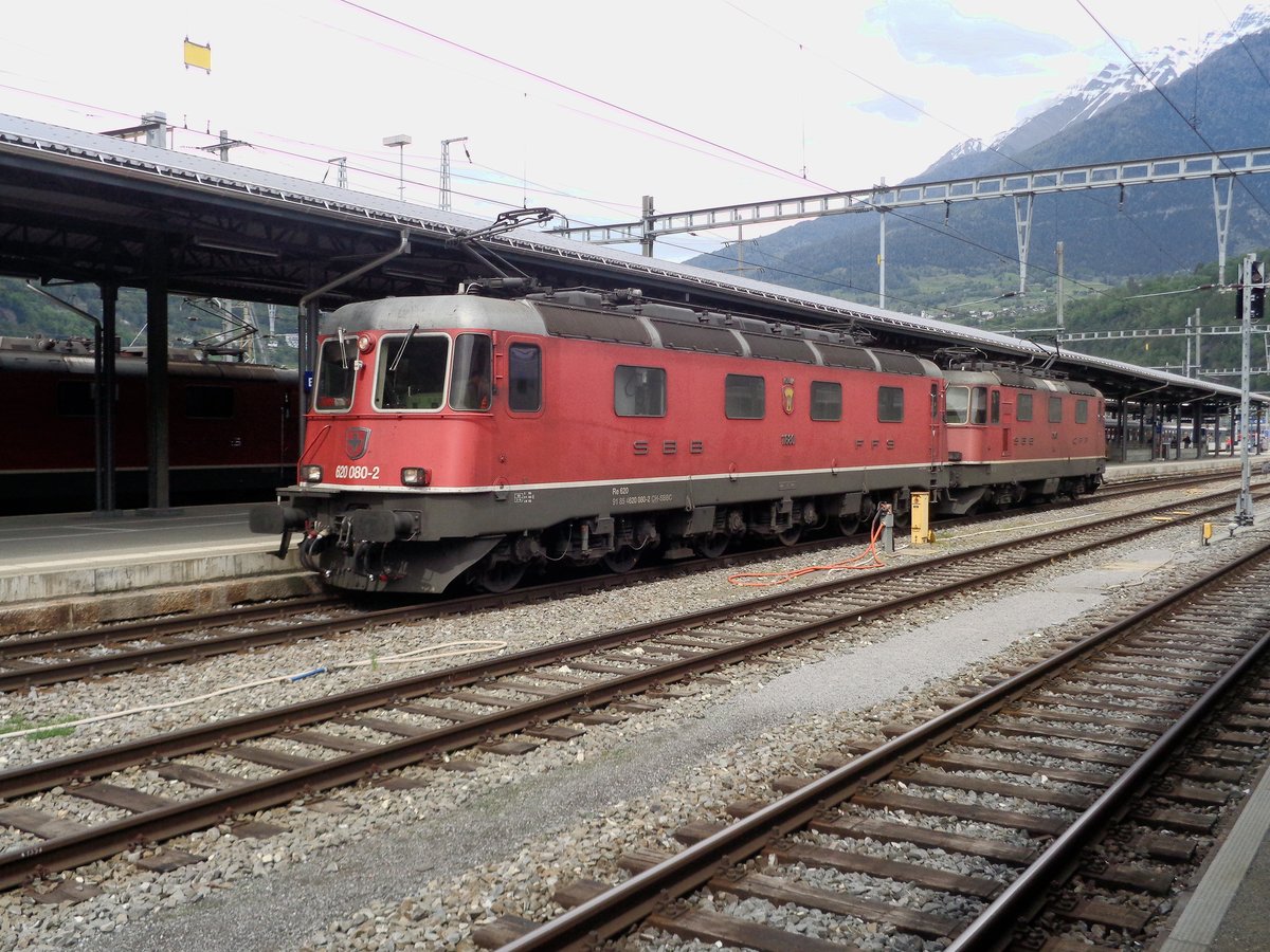 SBB 620 080 stands on 1 July 2013 at Brig.