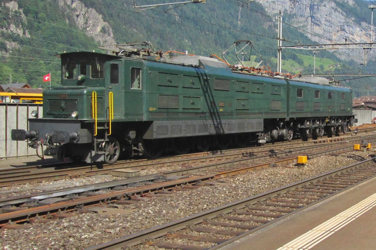 SBB Battleship 11801 made some test rides at the station of Erstfeld on 6 June 2015.