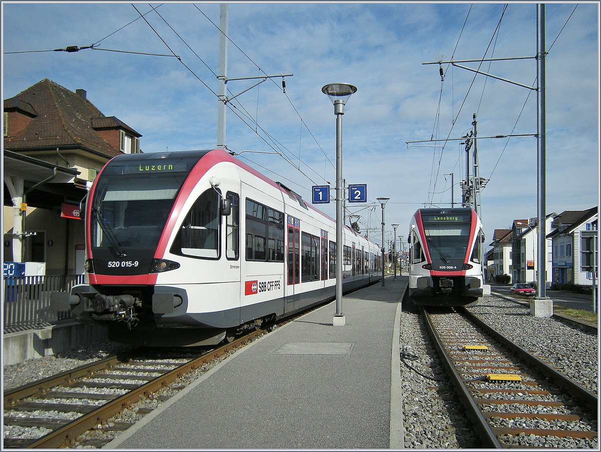 SBB RABe 520 015-9 008-4 in Beinwil am See.
19.03.2008