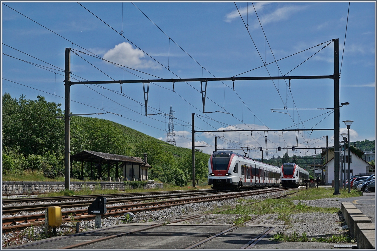 SBB RABe 522 (Flirts France) in La Plaine.
20.06.2016