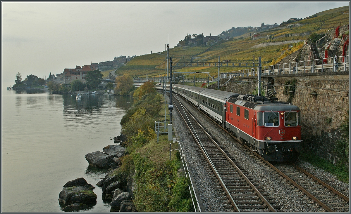 SBB Re 4/4 II wiht an IR between Rivaz and St Saphorin.
25.10.2013