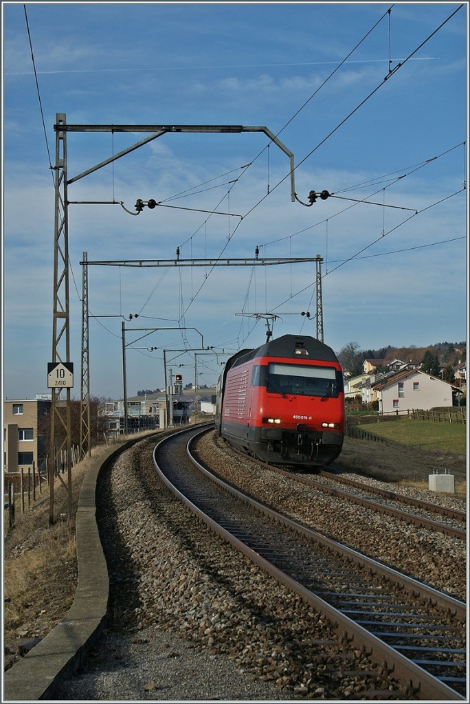 SBB Re 460 024-8 wiht his IC to St Gallen by Neyruz.
12.03.2012 
