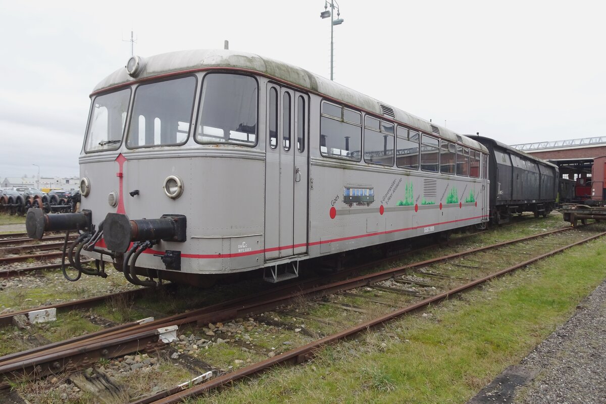 SGB's ex-DB Schienenbus 1909 stands on 18 February 2023 in Goes during an Open day with the SGB.