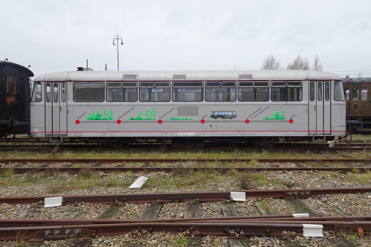 SGB's ex-DB Schienenbus 1909 stands on 18 February 2023 in Goes during an Open day with the SGB.