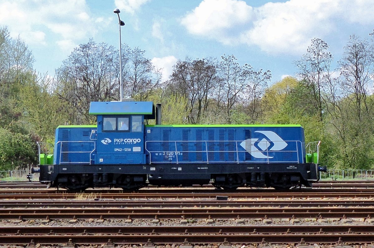 Side view on SM 42 1258 at Wolsztyn on 30 April 2016.