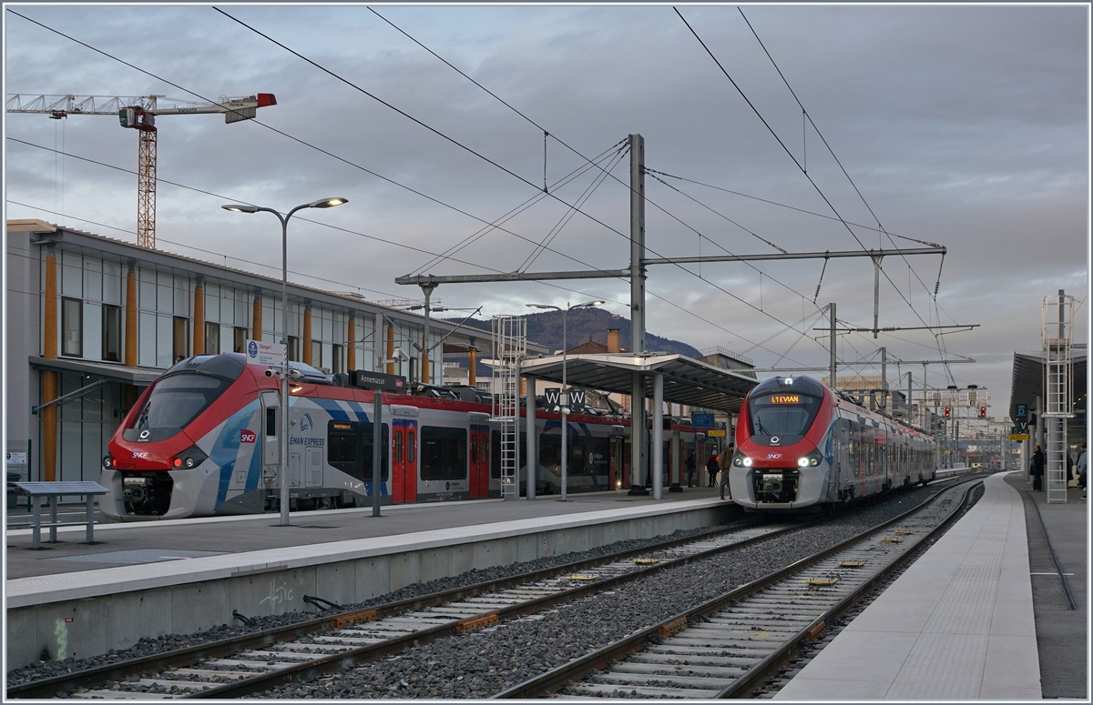 SNCF Léman Express Z 31500 (Coradia Polyvalent régional tricourant) in Annemasse. 

13.02.2020