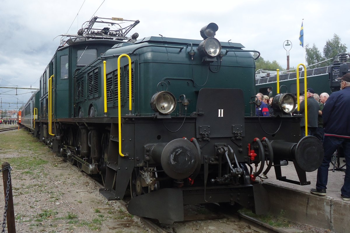 Snout of the Crocodile: SBB 14305 stands in the Railway Museum of G:avle on 12 September 2015.