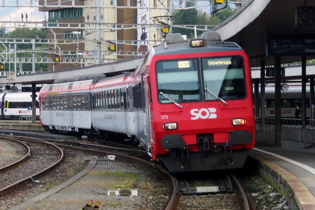 SOB 079 stands in Arth-Goldau on 5 June 2015.