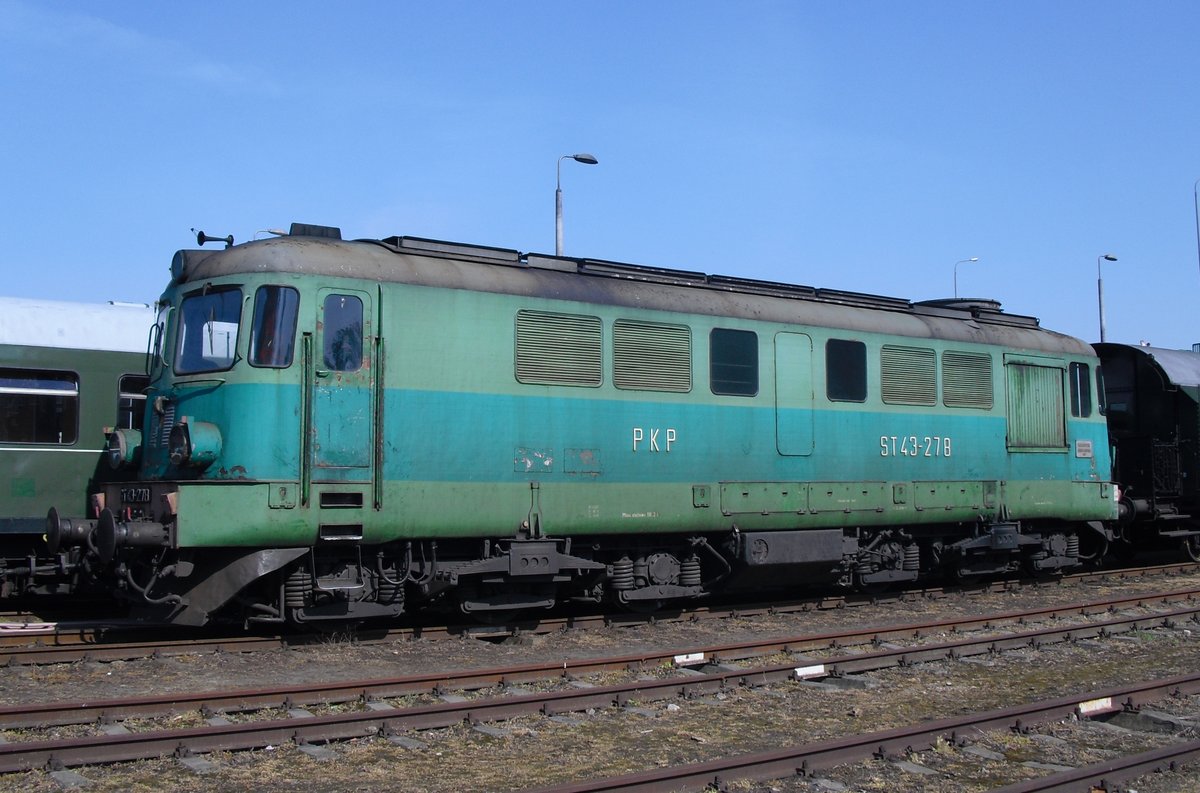 ST43-278 stands at Wolsztyn on 30 April 2011.