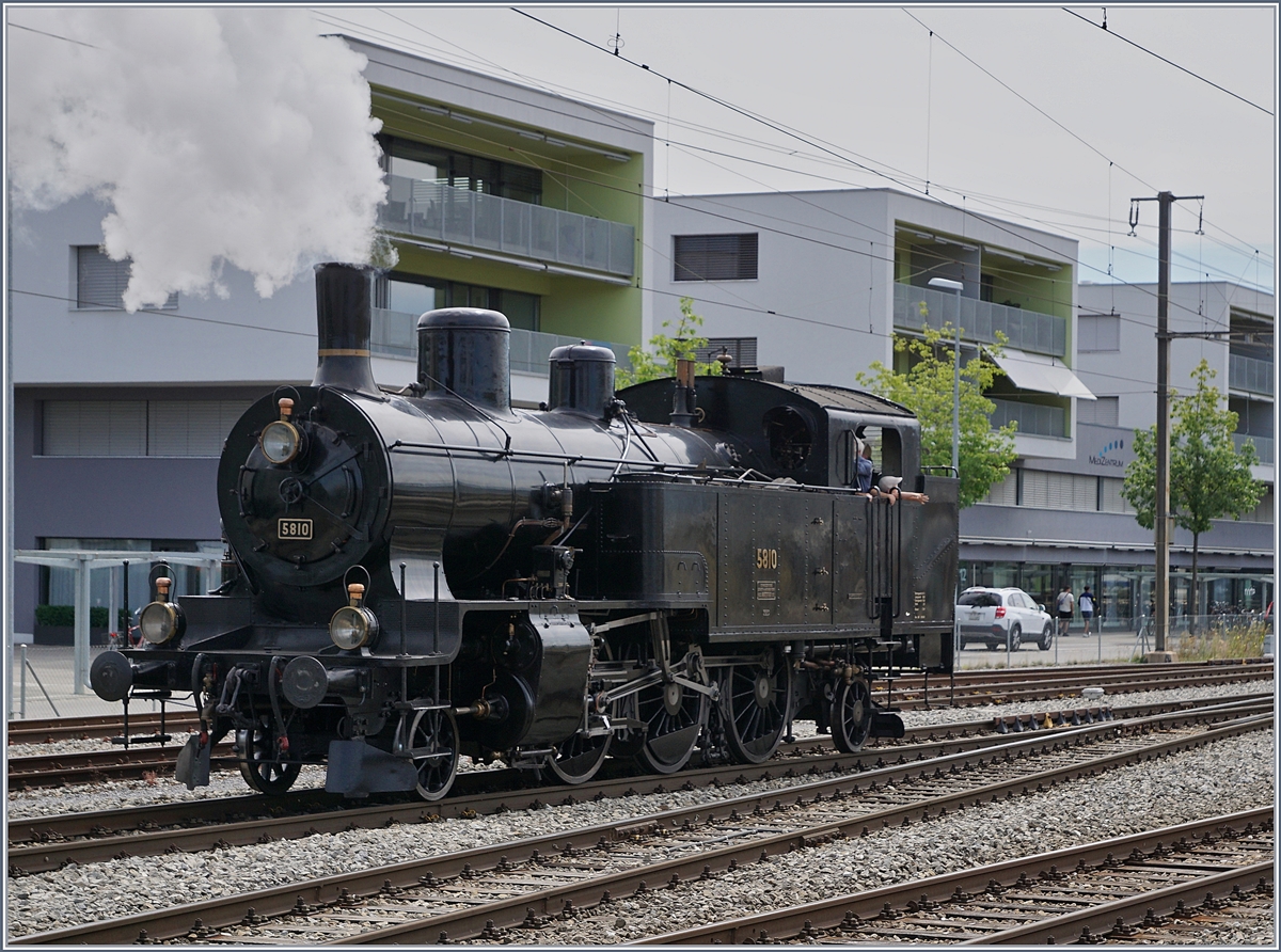 Steam Day 2018 Lyss: The DBB (Dampfbahn Bern) Eb 3/5 5810 in Lyss.
11.08.2018