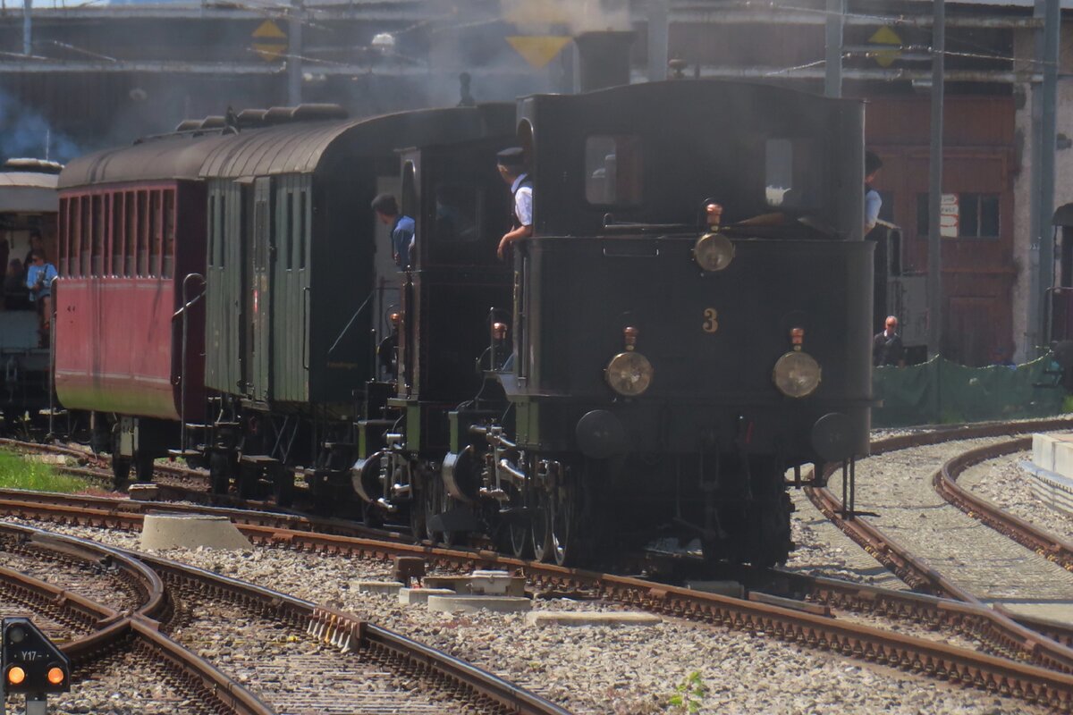 Steam engine Ed 3/3 Lok 3 LANGNAU had just been restored to operational condition when seen in action at Konolfingen.