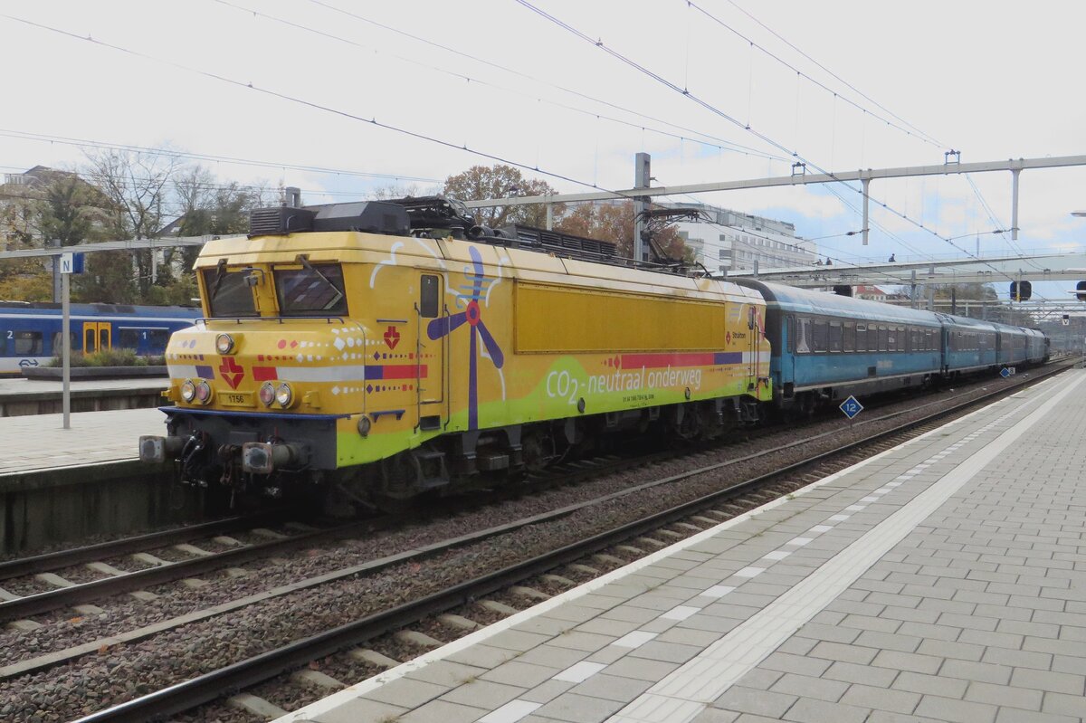 Strukton 1756 hauls a Dinner Train into Arnhem Centraal on 13 November 2021.