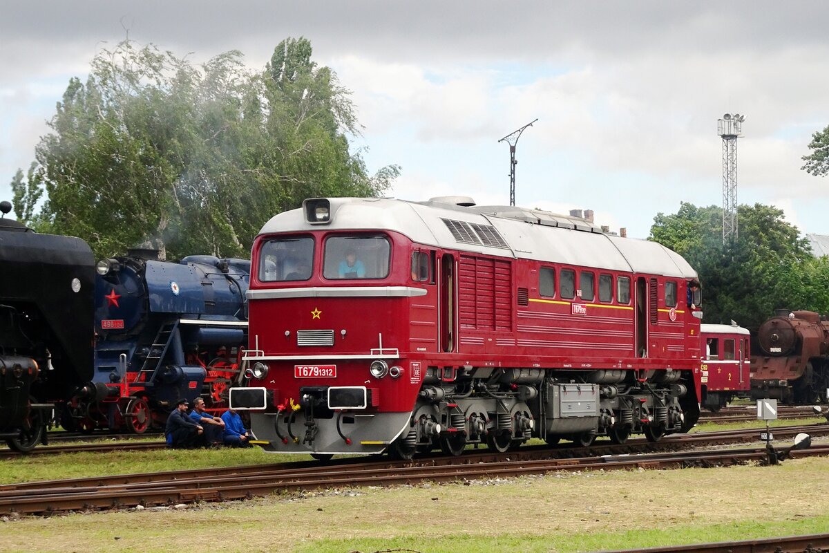 T679 1312 is one of six hundred Taiga drums delived by the USSR to the CSD and has been saved. She brings herself to the turn table on 25 June 2022 at Bratislava-Vychod during RENDEZ-2022.