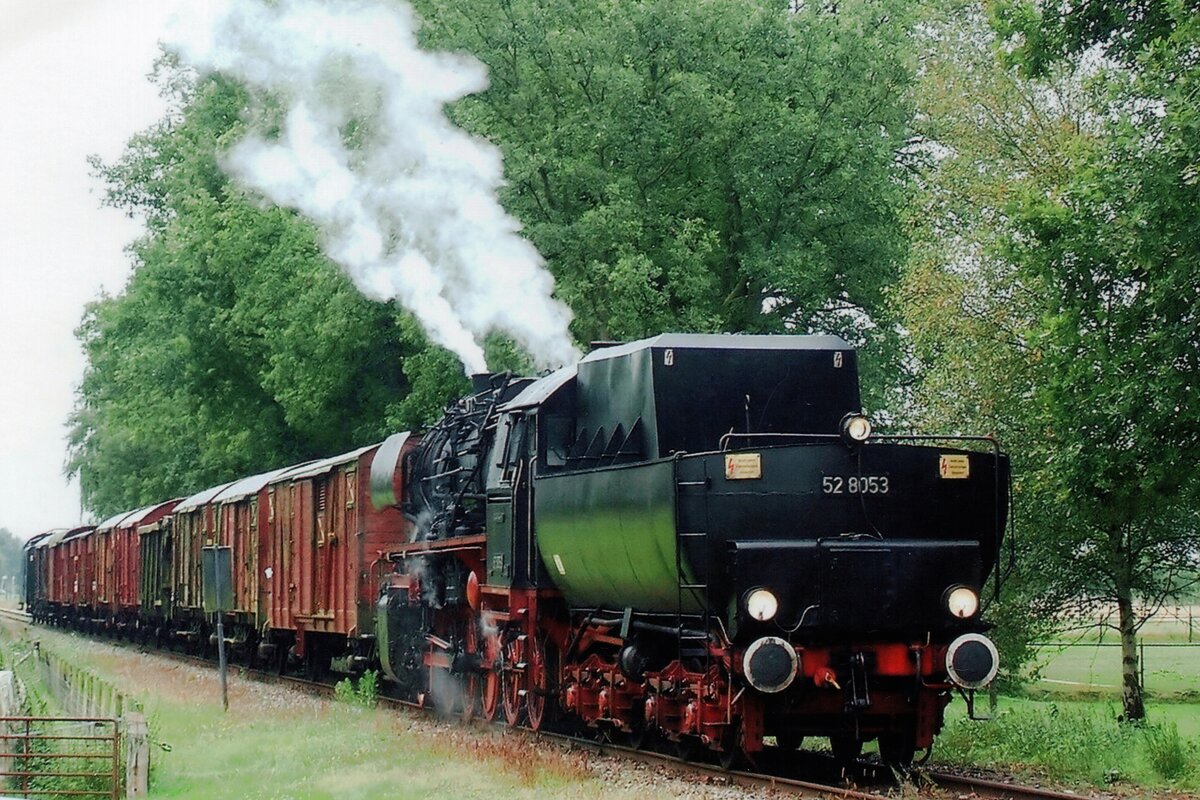 Tender shot on 52 8053 hauling a photo freight from Eerbeek into Loenen on 4 September 2007.