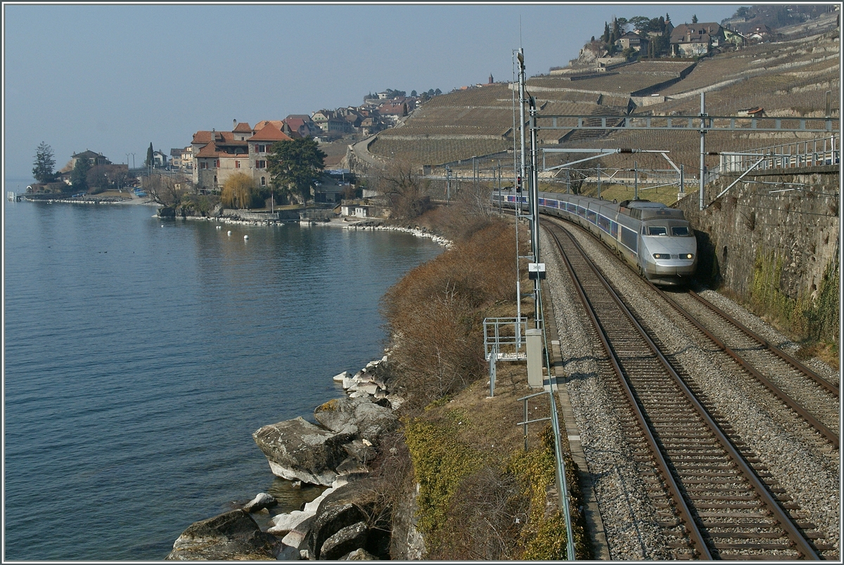 TGV de Neige (Snow-TGV) between Rivaz and St Saphorin.
04.03.2012