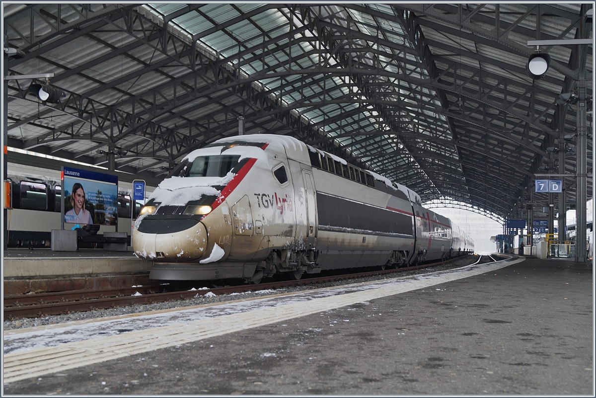 TGV Lyria 9264 from Lausanne to Paris in Lausanne. 01.03.2018 - Rail