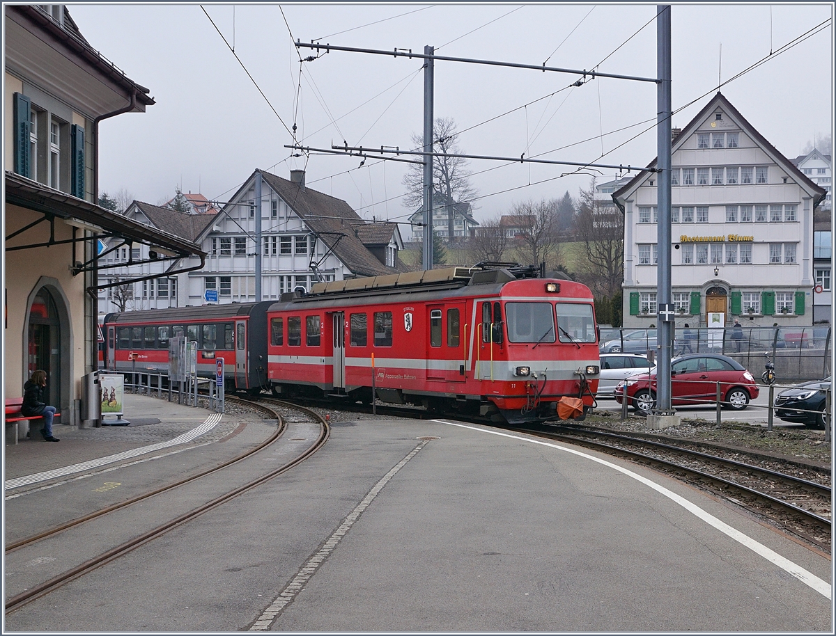 The AB BDeh 4/4 11 in Trogen. 17.03.2018
