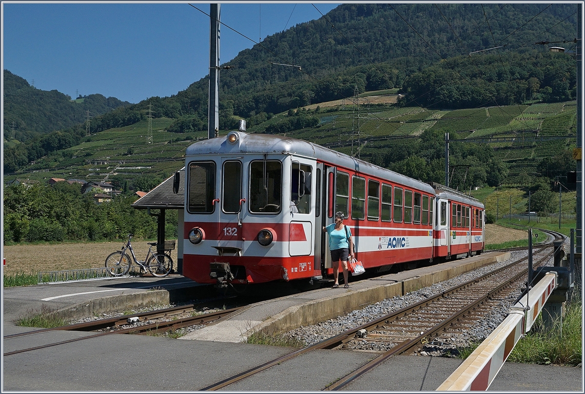 The AOMC Be 4/4 101 and Bt 132 in the Villy Station.
26. 08.2016