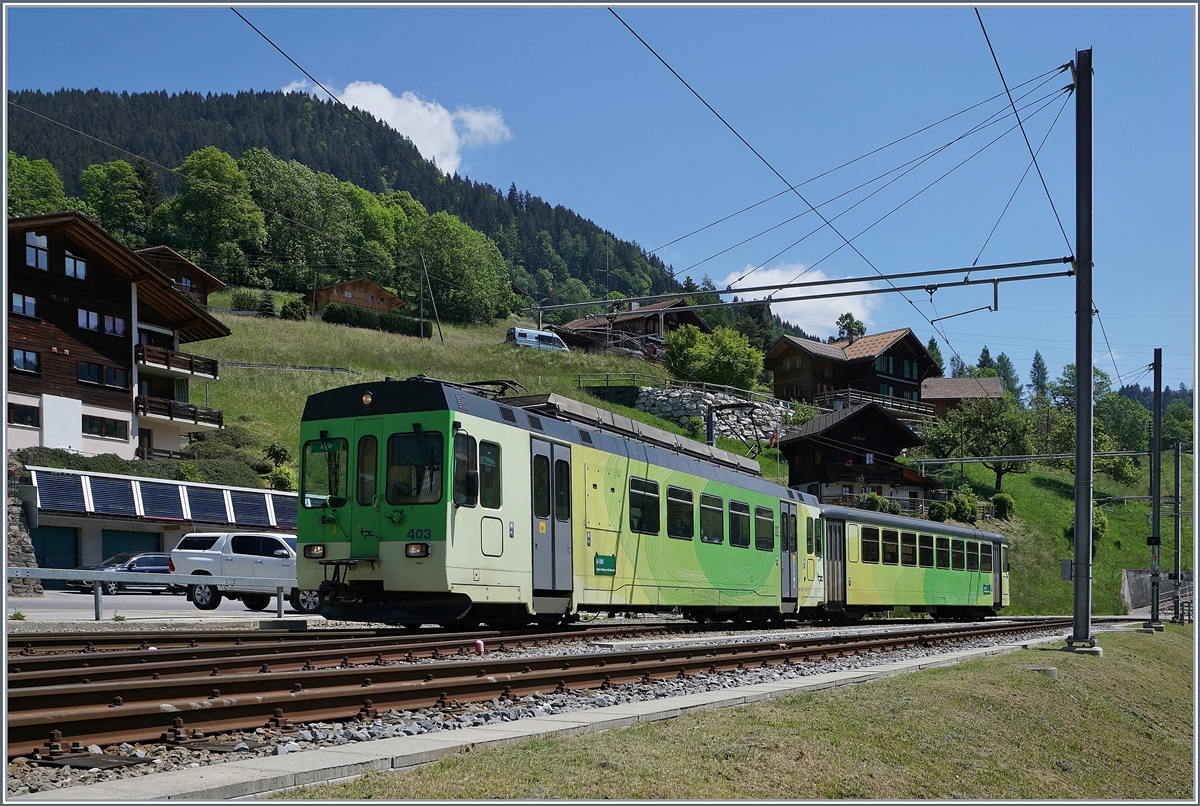 The ASD BDe 4/4 403 wiht his Bt in Les Diablerests. 

29.05.2020