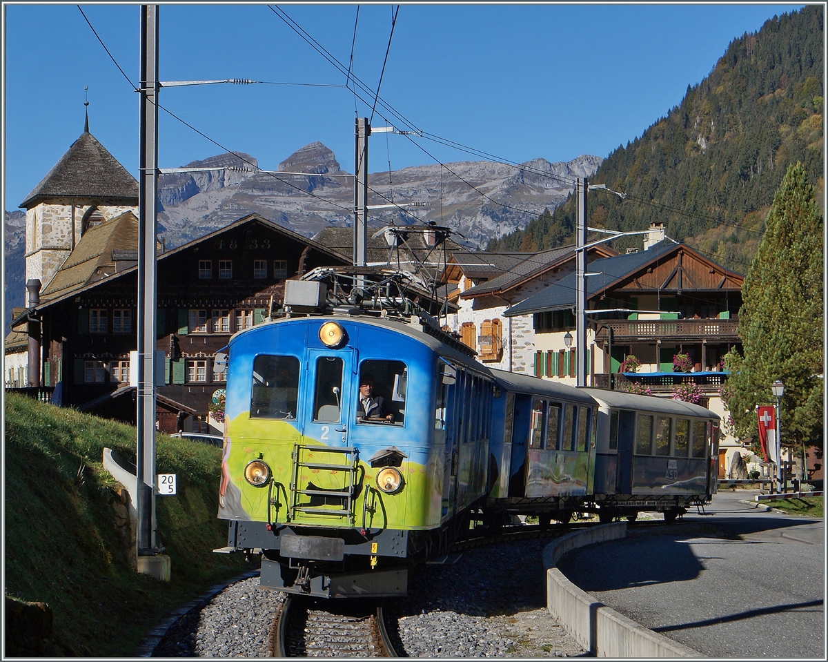 The ASD BDe 4/4 N° 2 in Vers l'Eglise.
18.10.2014