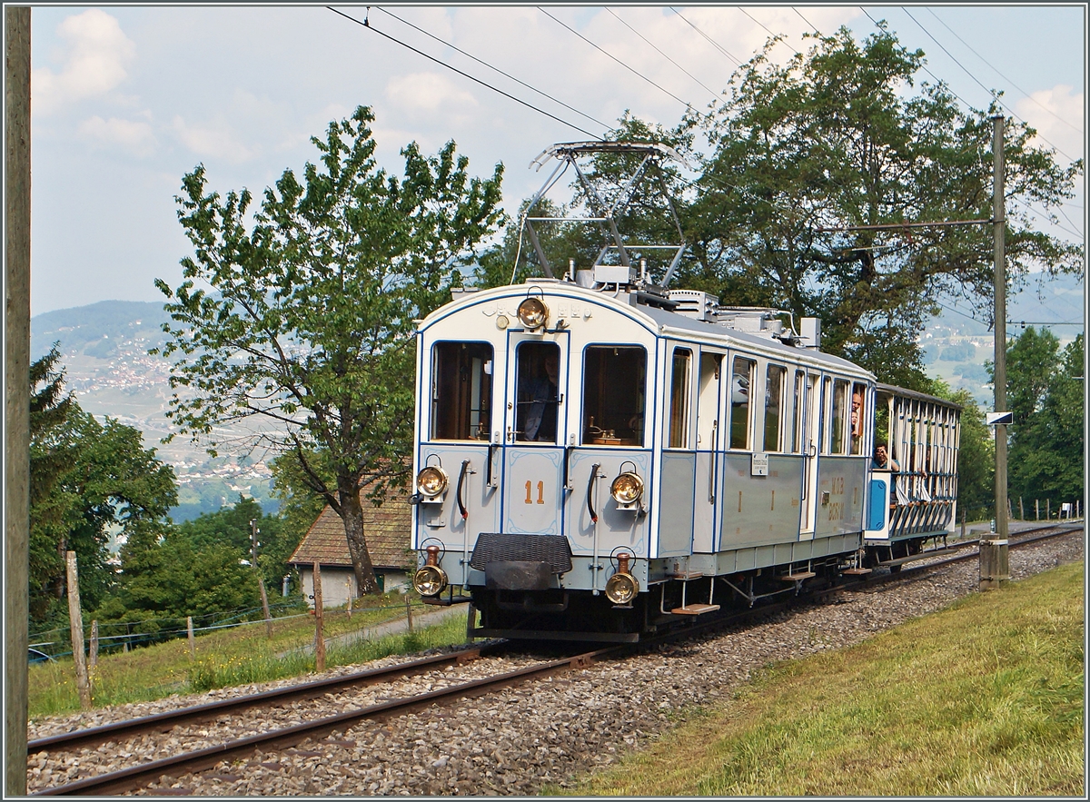 The B-C MOM BCFe 4/4 N° 11 near Chaulin. 
25.05.2015