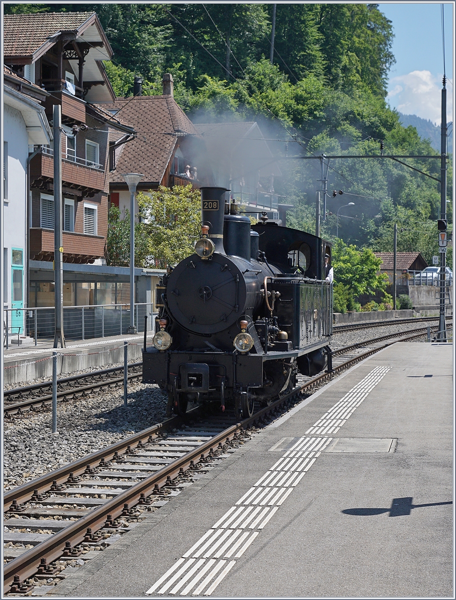 The Ballenberg Dampfbahn SBB G 3/4 208 in Brienz. 
30.06.2018