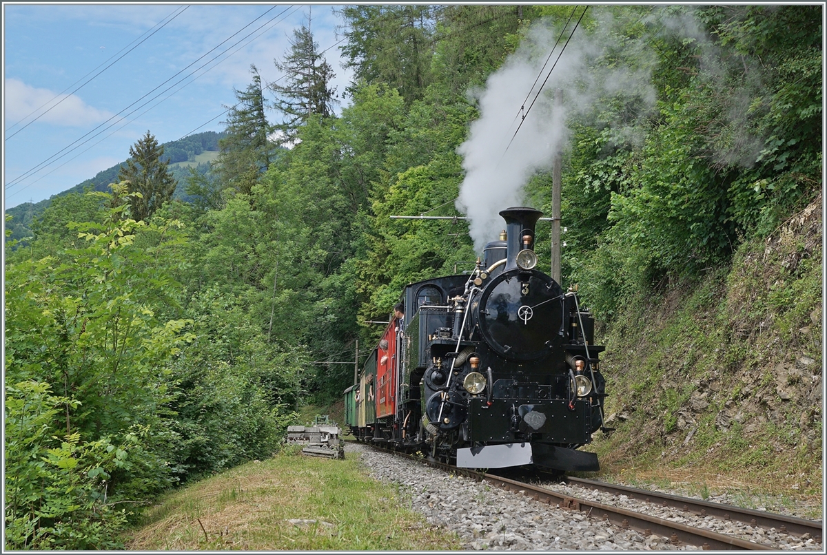 The BFD HG 3/4 by the Blonay-Chamby Railway between Chaulin and Chamby. 

06.06.2022