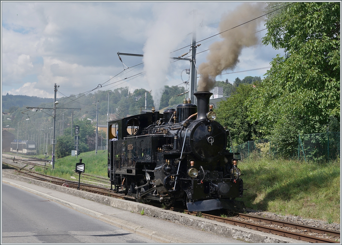 The BFD HG 3/4 N° 3 by the Blonay-Chamby Bahn in Blonay. 

13.08.2023
