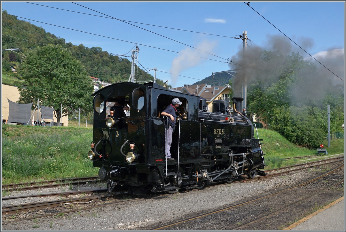 The BFD HG 3/4 N° 3 by the Blonay-Chamby Bahn in Blonay. 

13.08.2023