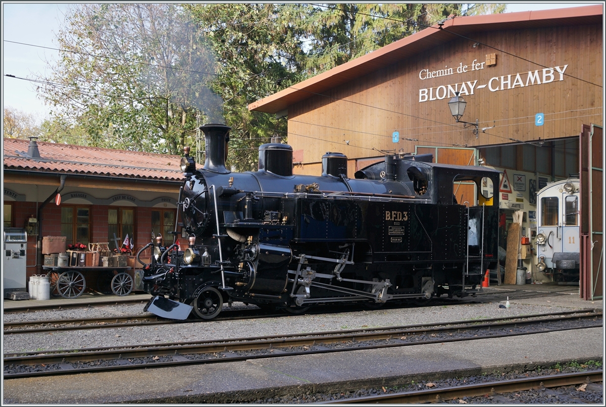 The BFD HG 3/4 N° 3 by the Blonay-Chamby Railway in Chaulin.

29.10.2022