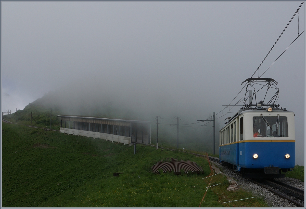 The Bhe 2/4 203 near Jaman.
03.07.2016