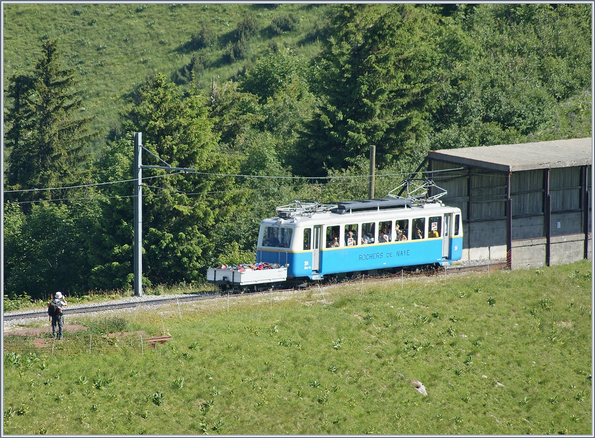 The Bhe 2/4 204 between Jaman and the Rochers de Naye.
01.07.2018