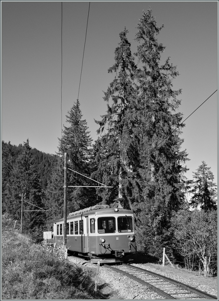 The BLM Be 4/4 22 on the way to Mrren near the Grtschalp.
24.10.2013