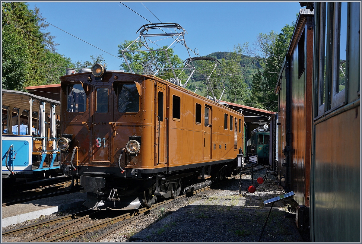 The Blonay-Chamby Bernina Bahn Ge 4/4 81 in Chaulin.

08.06.2019