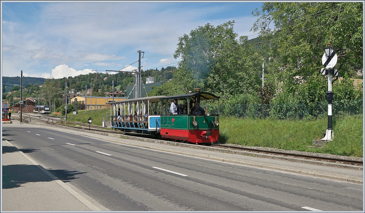 The Blonay Chamby G 2/2 N° 4  Rimini  with LCD C2 21 on the way to Chaulin by Blonay. 

26.07.2020