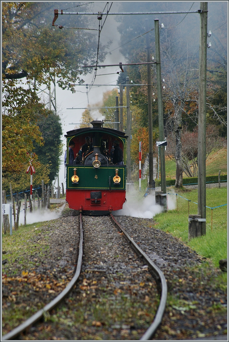 The Blonay-Chamby G 2/2 N° 4  Rimini  on the way to Chamby by Chaulin. 

30.10.2021