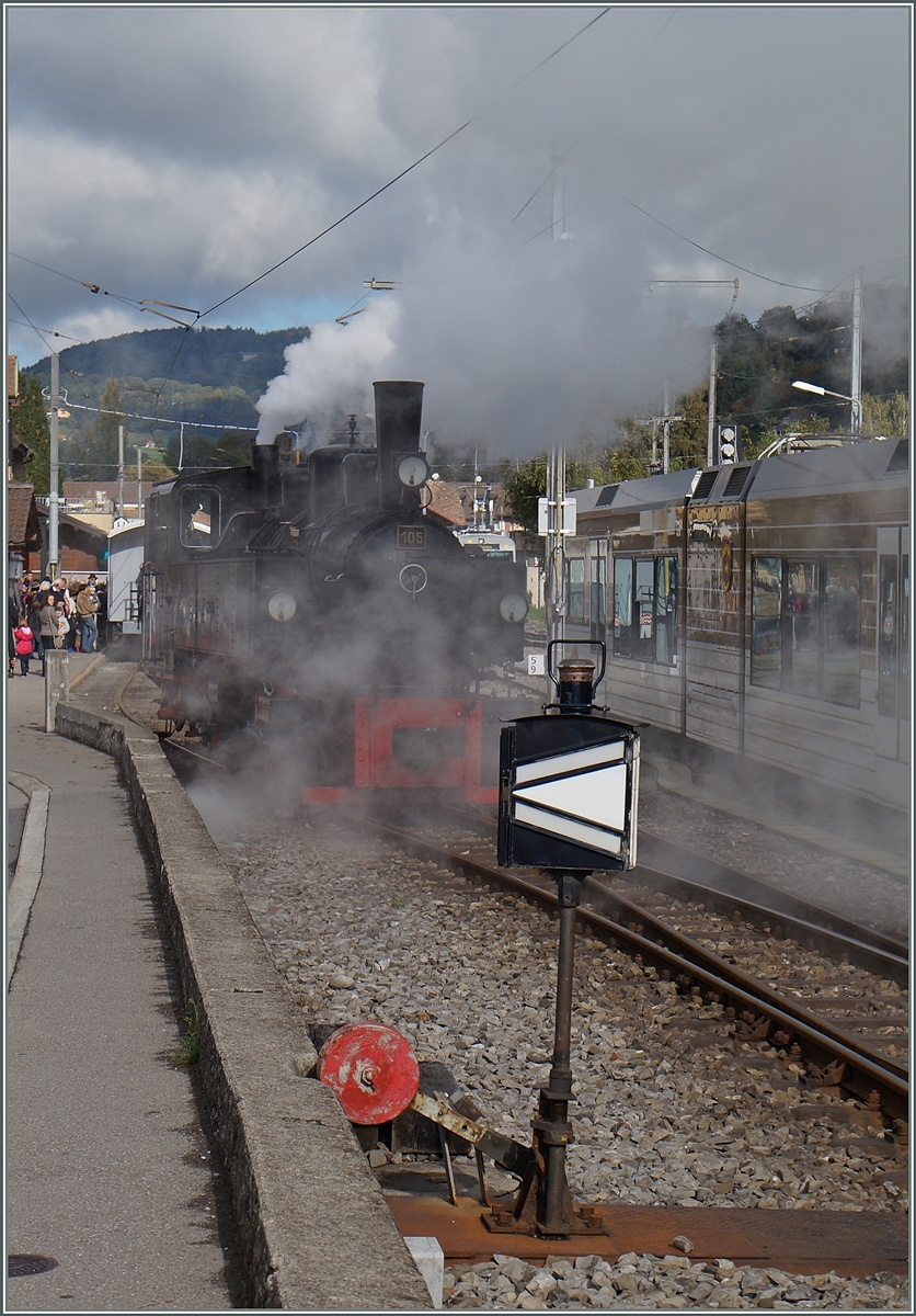 The Blonay-Chamby G 2x 2/2 105 in Blonay.

04.10.2015