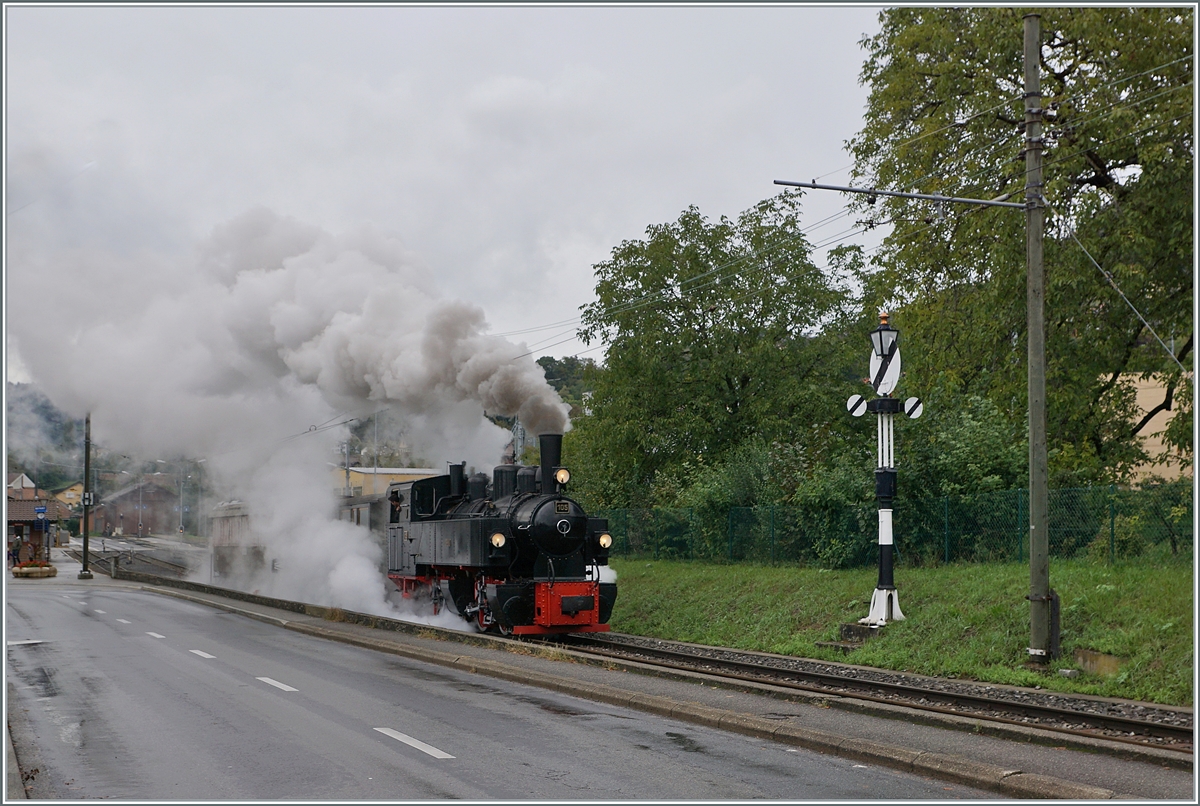 The Blonay-Chamby G 2x 2/2 105 in Blonay on the way to Chaulin. 

26.09.2020