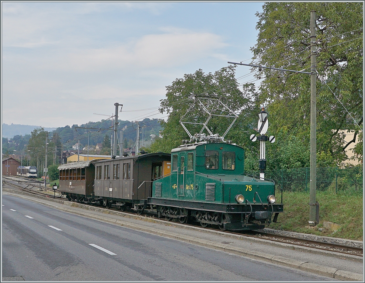 The Blonay-Chamby +GF+ Ge 4/4 75 in Blonay on the way back to Chaulin.

19.09.2020