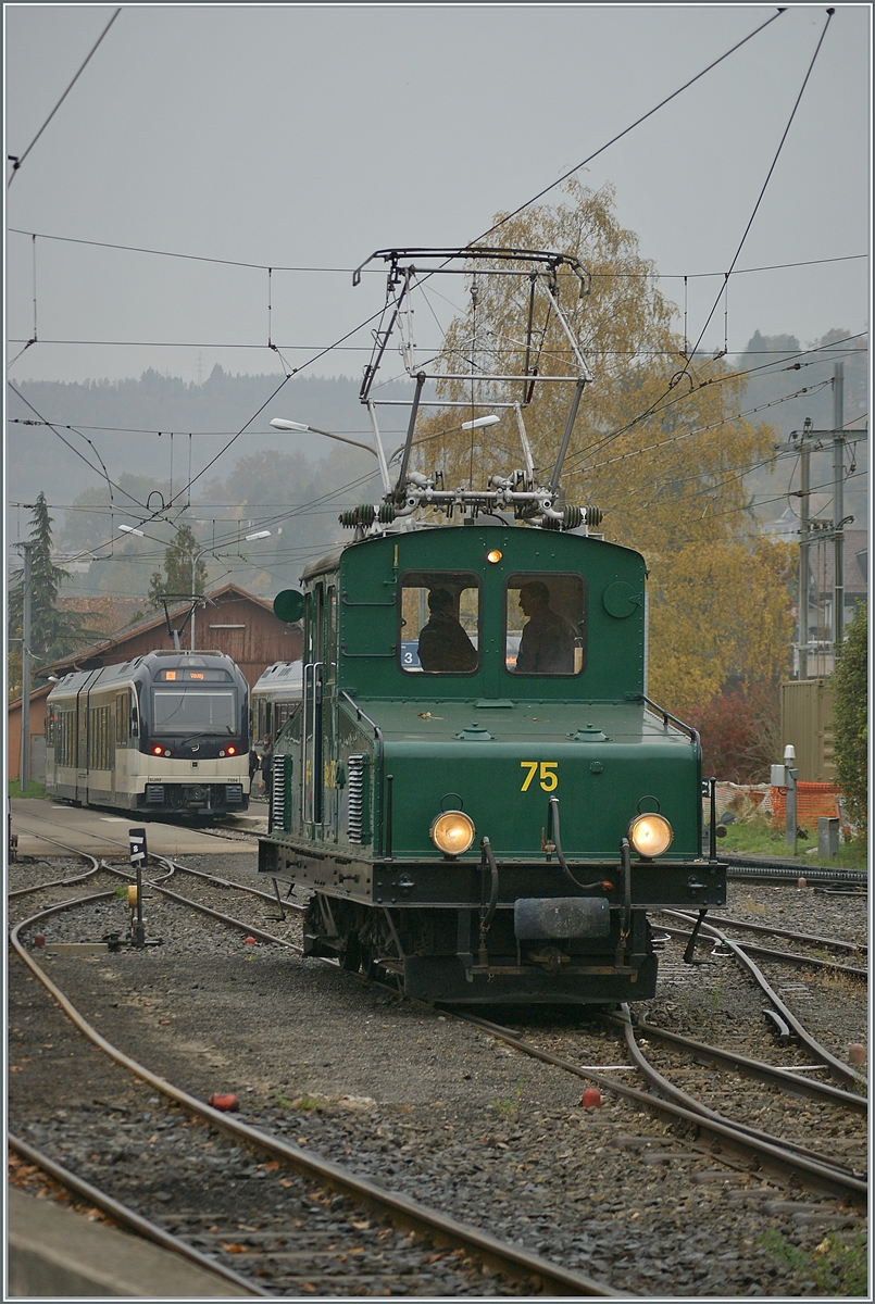 The Blonay-Chamby +GF+ Ge 4/4 75 in Blonay.

30.10.2021