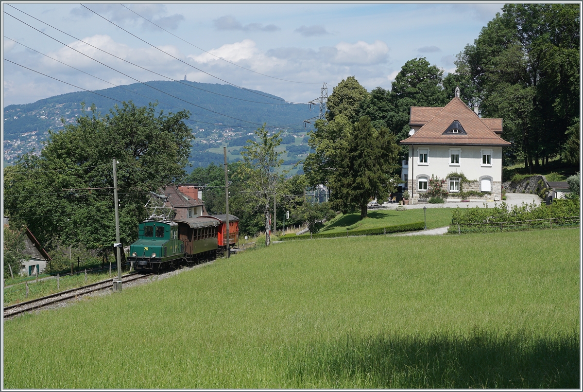 The Blonay Chamby +GF+ Ge 4/4 on the way to Chamby by Chaulin. 

26.06.2021