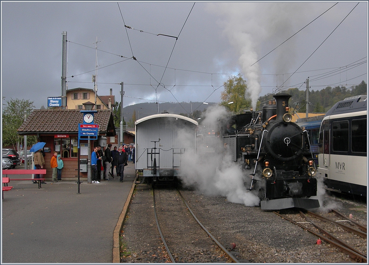 The Blonay - Chamby HG 3/4 N° 3 in Blonay.
22.10.2017