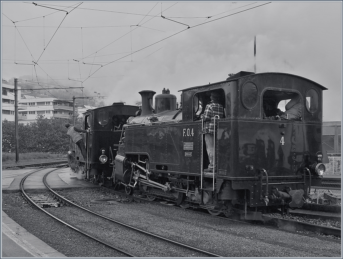 The Blonay Chamby HG 3/4 N° 3 and the FO HG 3/4 N° 4 in Vevey.
13.05.2018